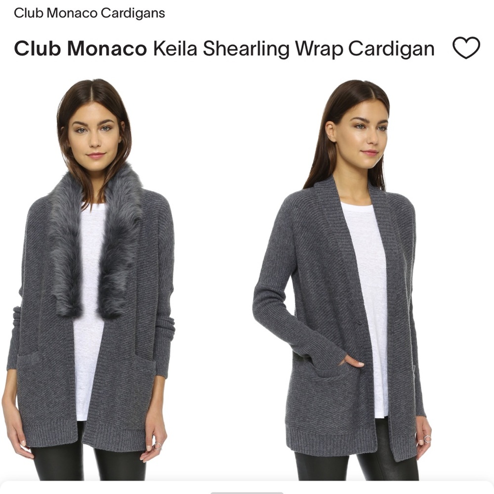 Club Monaco Keila Shearling Wrap Cardigan